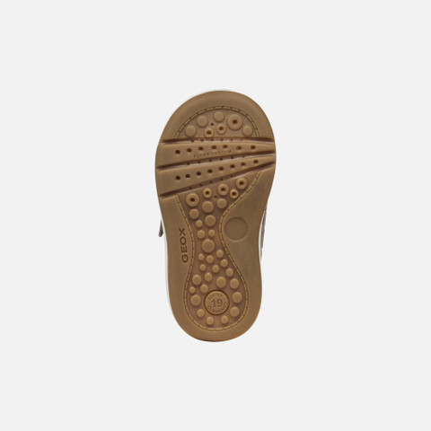 Sneakers with straps BIGLIA BABY GIRL Dark Beige - image number 6 | GEOX