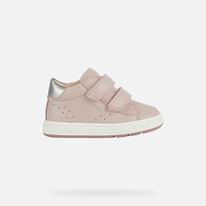 Sneakers with straps BIGLIA BABY Old Rose/Silver | GEOX