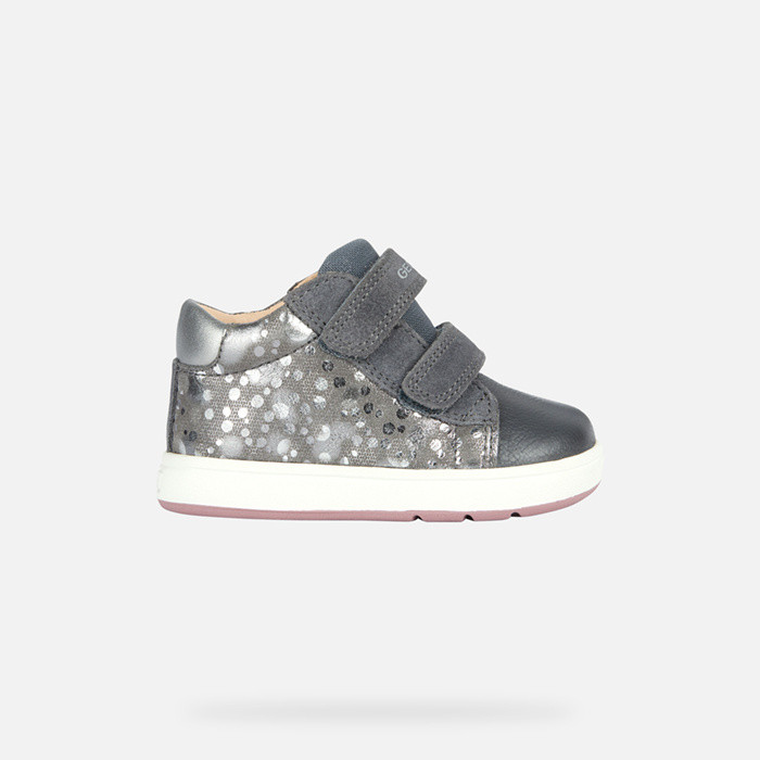 Velcro shoes BIGLIA TODDLER GIRL Dark grey/Dark silver | GEOX