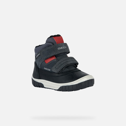 waterproof shoes OMAR BABY Dark Grey/Red - image number 2 | GEOX