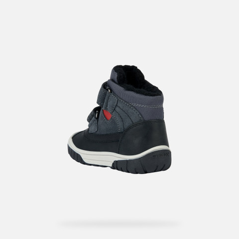 waterproof shoes OMAR BABY Dark Grey/Red - image number 3 | GEOX