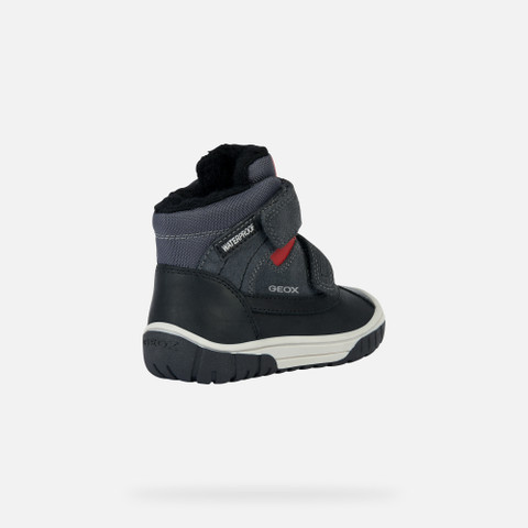 waterproof shoes OMAR BABY Dark Grey/Red - image number 4 | GEOX