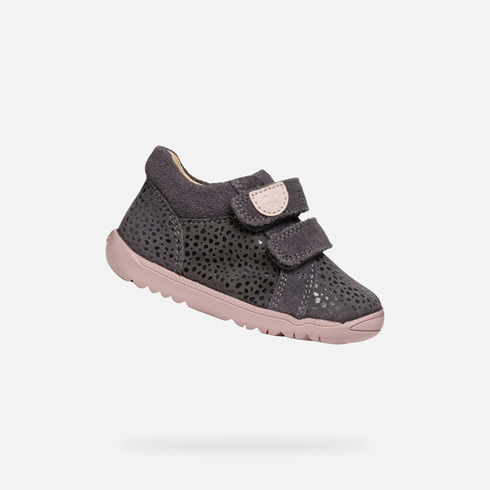 Sneakers with straps MACCHIA BABY GIRL Grey | GEOX