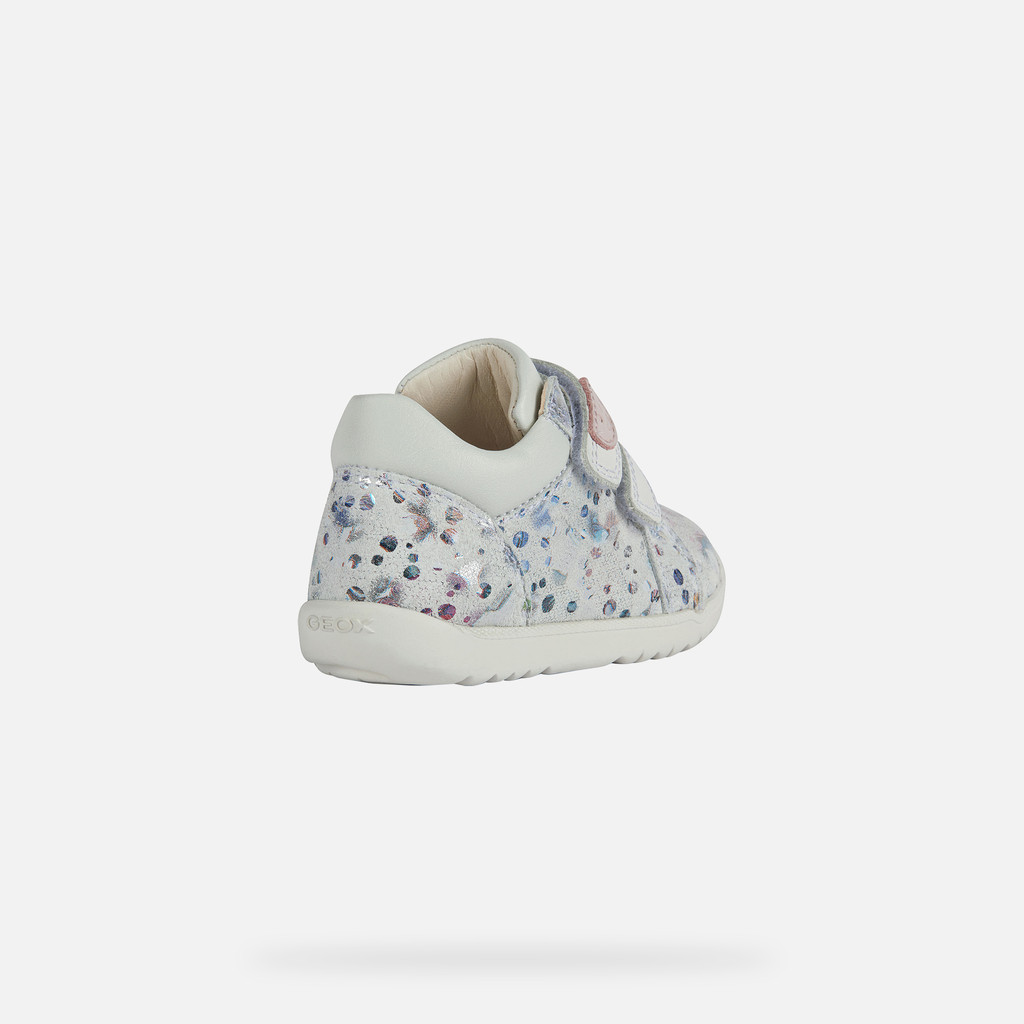 Geox® MACCHIA: Baby Girl's White Velcro Shoes | Geox ® Online Store