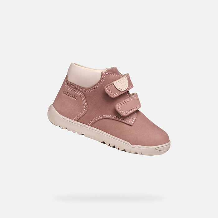 Sneakers with straps MACCHIA BABY Dark Pink/Light rose | GEOX