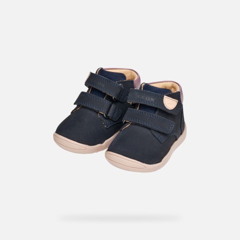 Sneakers with straps MACCHIA BABY Navy/Light rose - image number 7 | GEOX