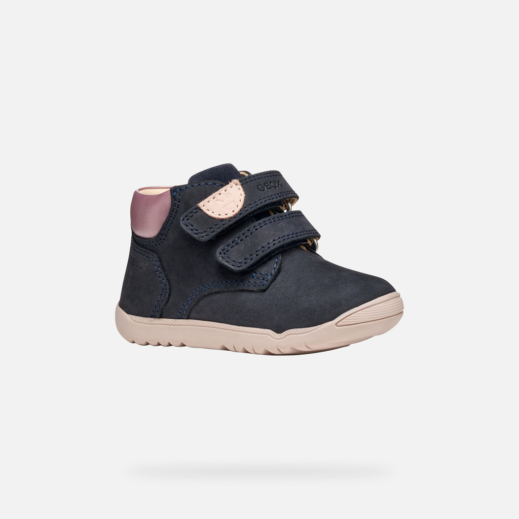 Sneakers with straps MACCHIA BABY Navy/Light rose - image number 2 | GEOX