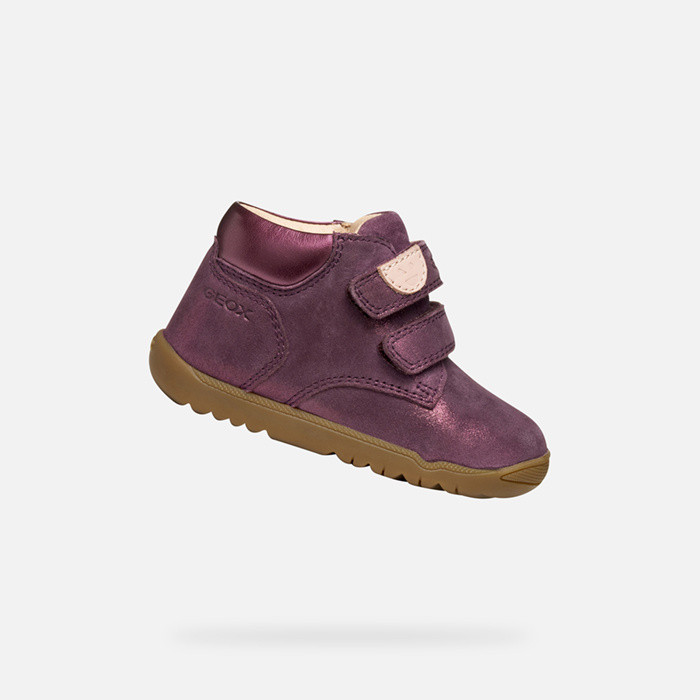 Sneakers with straps MACCHIA BABY GIRL Dark violet | GEOX