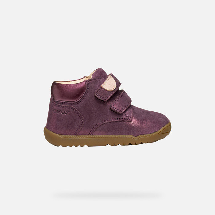 Sneakers with straps MACCHIA BABY GIRL Dark violet | GEOX