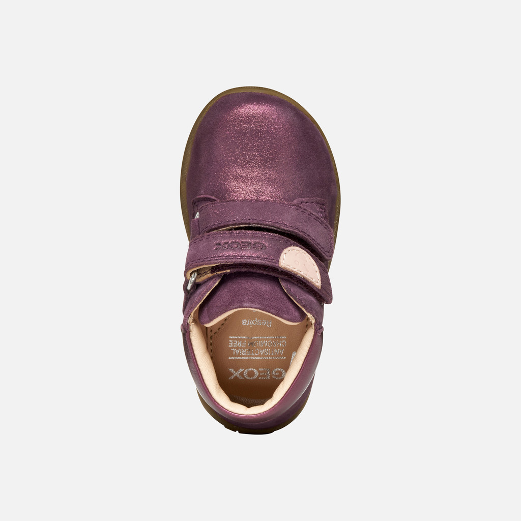 Geox® MACCHIA BABY GIRL: Dark violet Sneakers with straps