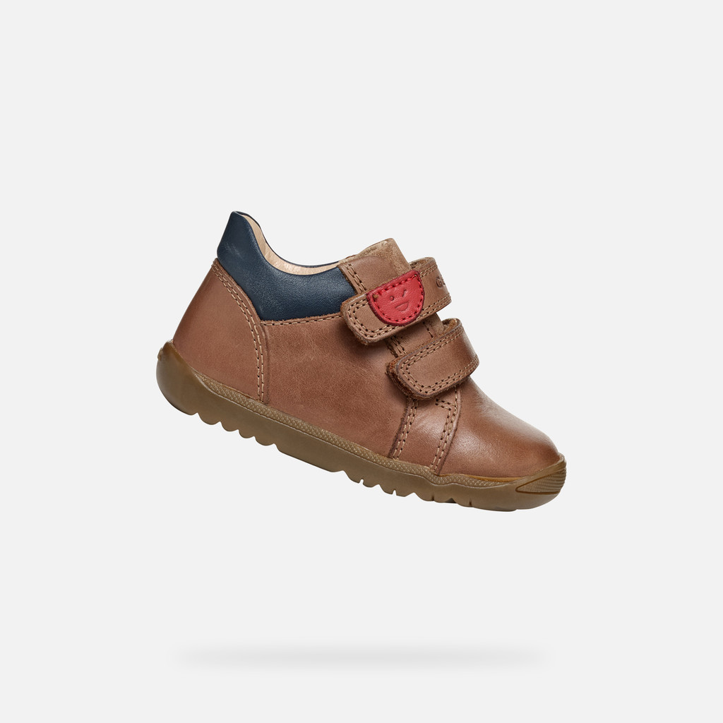 Sneakers with straps MACCHIA BABY Cognac | GEOX
