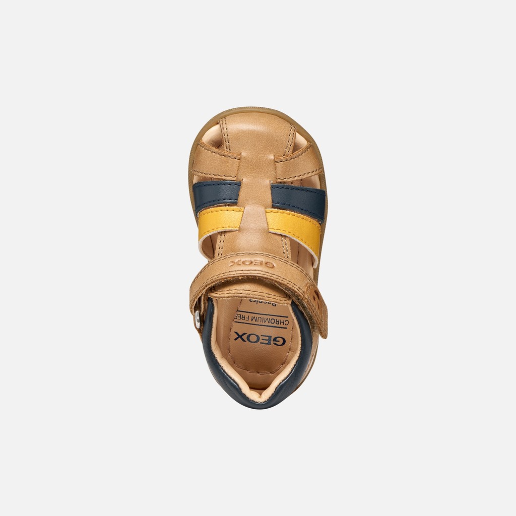 Closed toe sandals SANDAL MACCHIA BABY BOY Whisky/Navy - image number 6 | GEOX