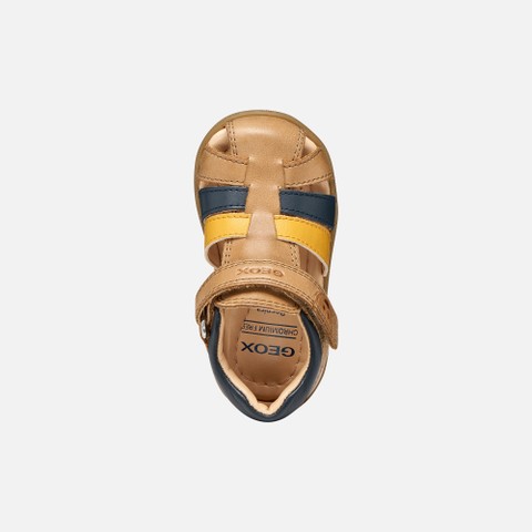 Closed toe sandals SANDAL MACCHIA BABY BOY Whisky/Navy - image number 6 | GEOX