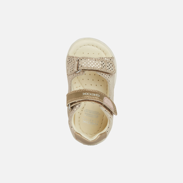 Geox® MACCHIA: Sandales à Scratch Beige Bébé Fille
