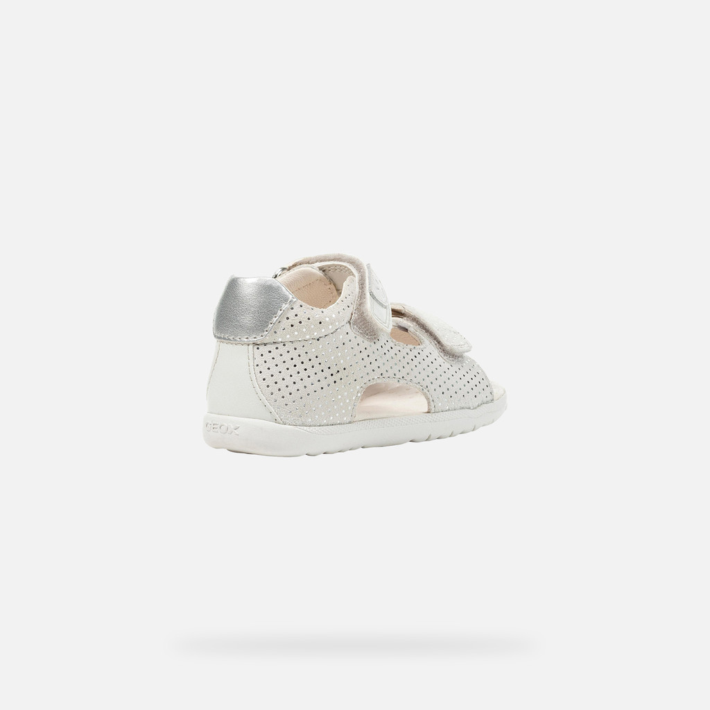 Geox® MACCHIA: Baby Girl's off white Sandals With Straps | Geox®
