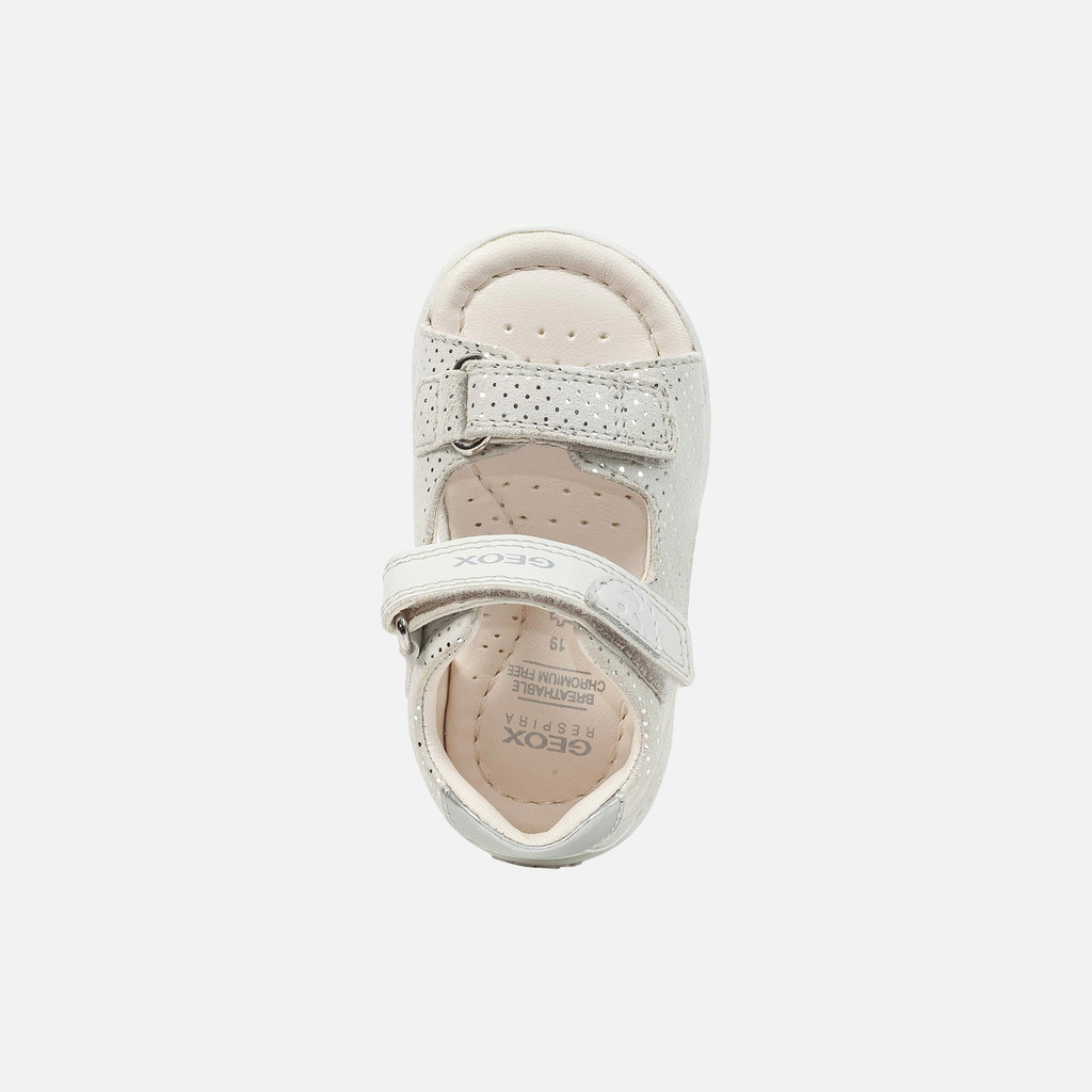 Geox® MACCHIA: Baby Girl's off white Sandals With Straps | Geox®