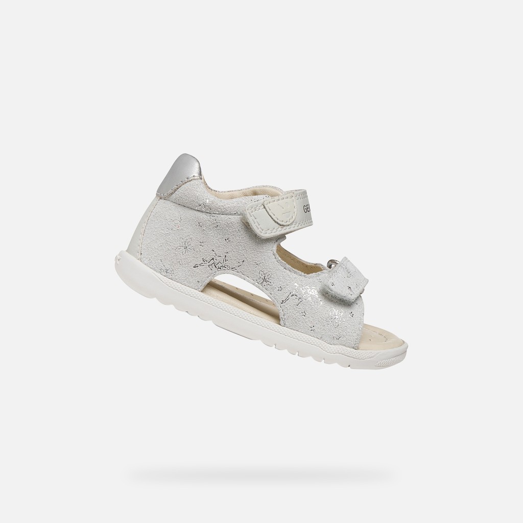 Sandalen mit Riemchen SANDAL MACCHIA BABY MÄDCHEN Off-White/Silber - image number 0 | GEOX