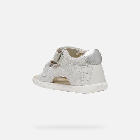 Sandalen mit Riemchen SANDAL MACCHIA BABY MÄDCHEN Off-White/Silber - image number 3 | GEOX