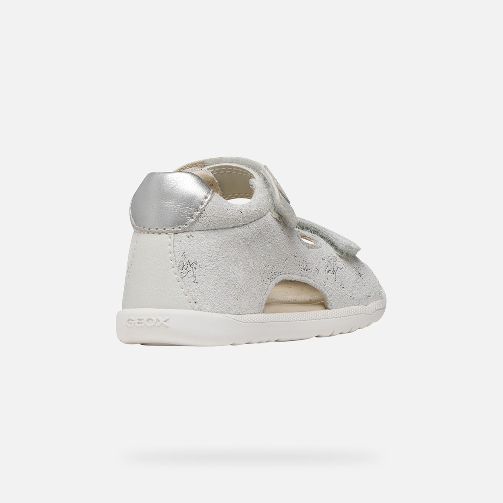 Sandalen mit Riemchen SANDAL MACCHIA BABY MÄDCHEN Off-White/Silber - image number 4 | GEOX