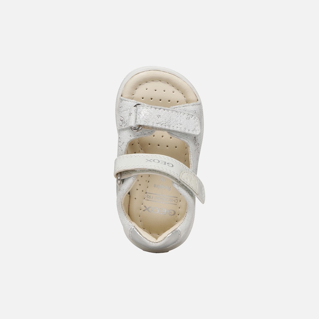 Sandalen mit Riemchen SANDAL MACCHIA BABY MÄDCHEN Off-White/Silber - image number 5 | GEOX