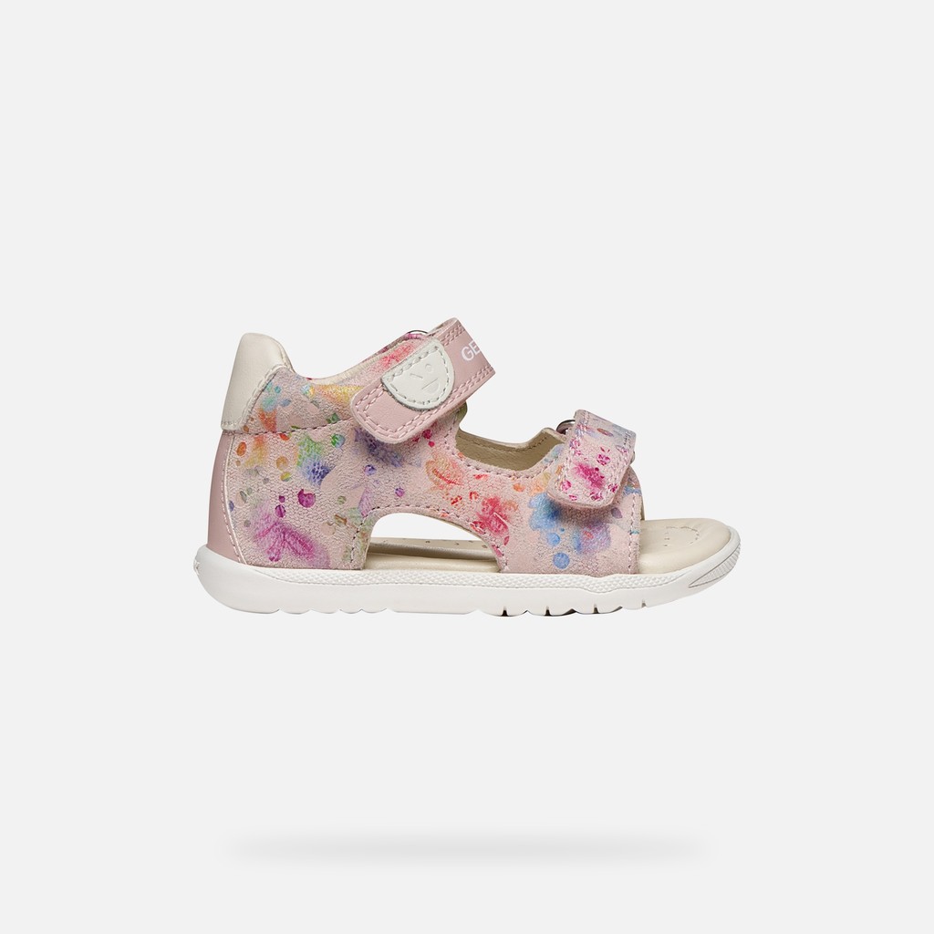 Sandals with straps SANDAL MACCHIA BABY GIRL Light Rose/Multicolor - image number 1 | GEOX