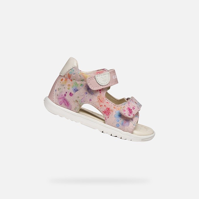 Sandals with straps SANDAL MACCHIA BABY GIRL Light Rose/Multicolor | GEOX