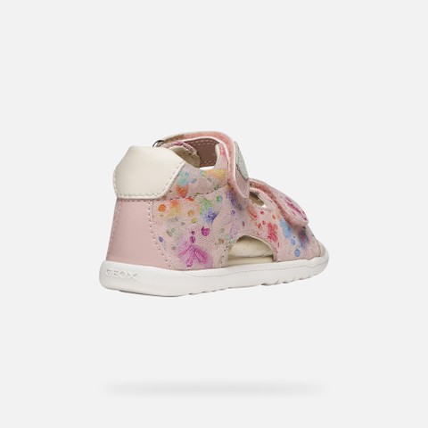 Sandals with straps SANDAL MACCHIA BABY GIRL Light Rose/Multicolor - image number 4 | GEOX