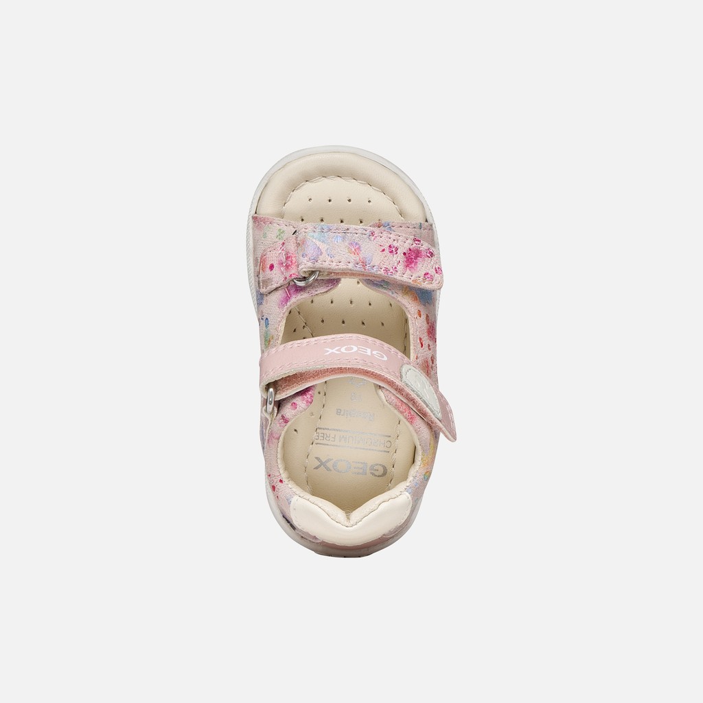 Sandals with straps SANDAL MACCHIA BABY GIRL Light Rose/Multicolor - image number 5 | GEOX