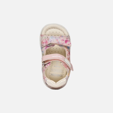 Sandals with straps SANDAL MACCHIA BABY GIRL Light Rose/Multicolor - image number 5 | GEOX