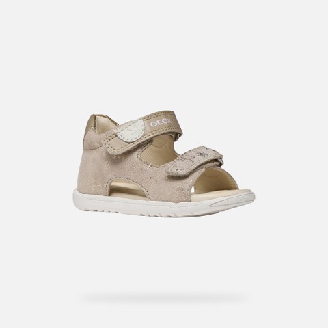Sandals with straps SANDAL MACCHIA BABY GIRL Beige/Platinum - image number 2 | GEOX