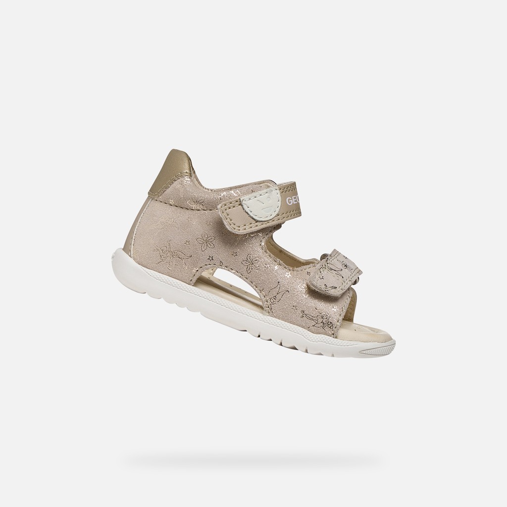Sandals with straps SANDAL MACCHIA BABY GIRL Beige/Platinum - image number 0 | GEOX