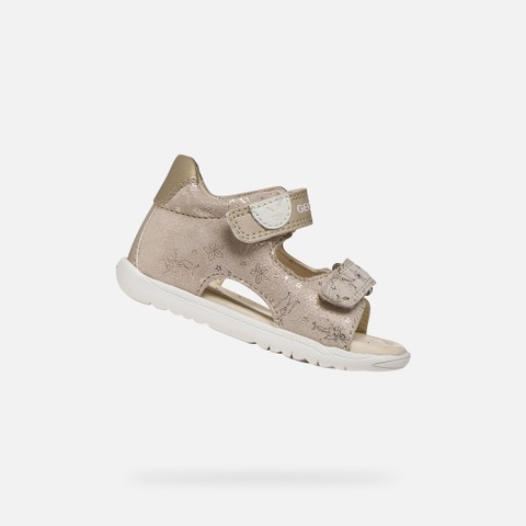 Sandals with straps SANDAL MACCHIA BABY GIRL Beige/Platinum | GEOX