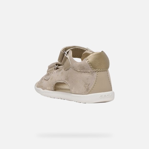 Sandals with straps SANDAL MACCHIA BABY GIRL Beige/Platinum - image number 3 | GEOX