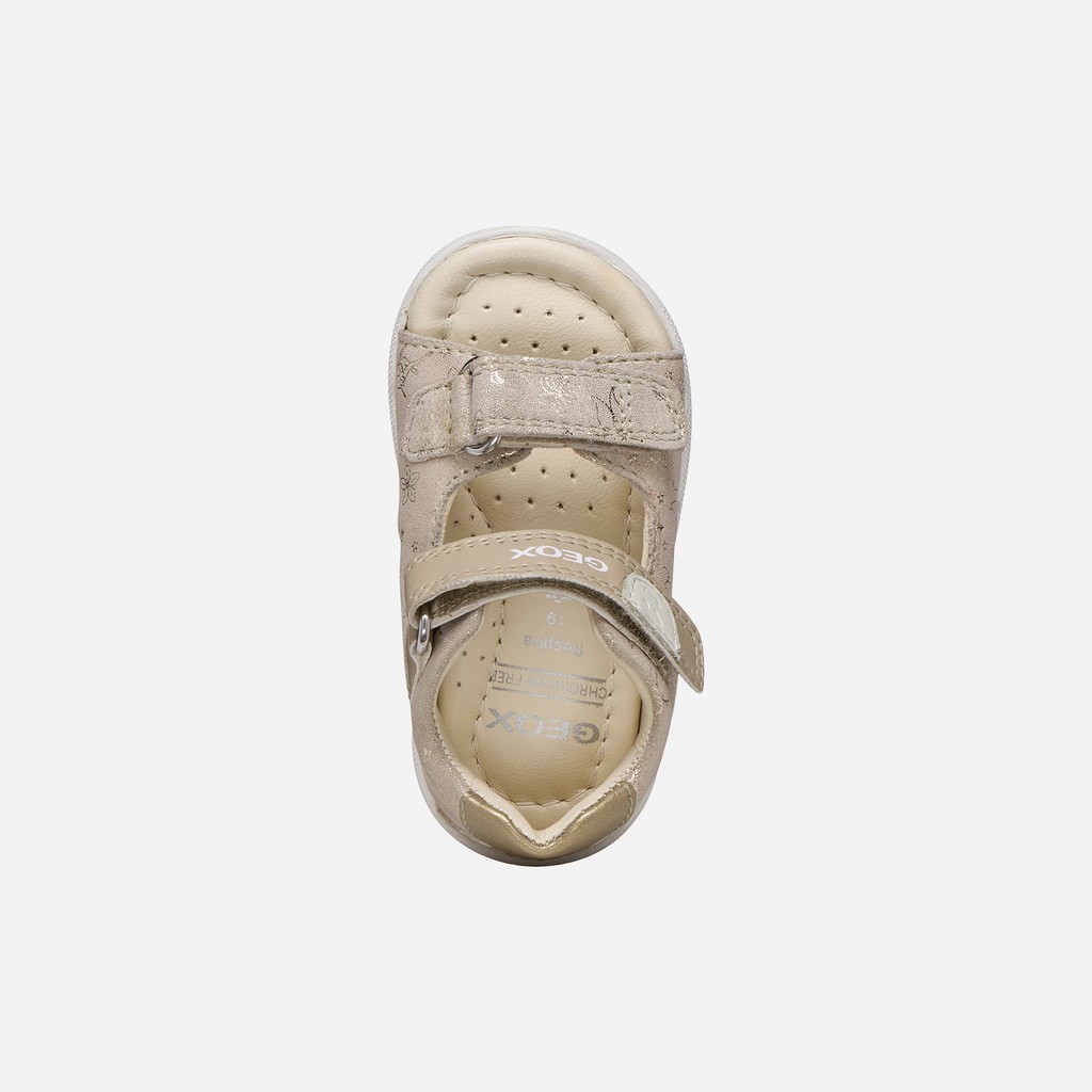 Sandals with straps SANDAL MACCHIA BABY GIRL Beige/Platinum - image number 5 | GEOX
