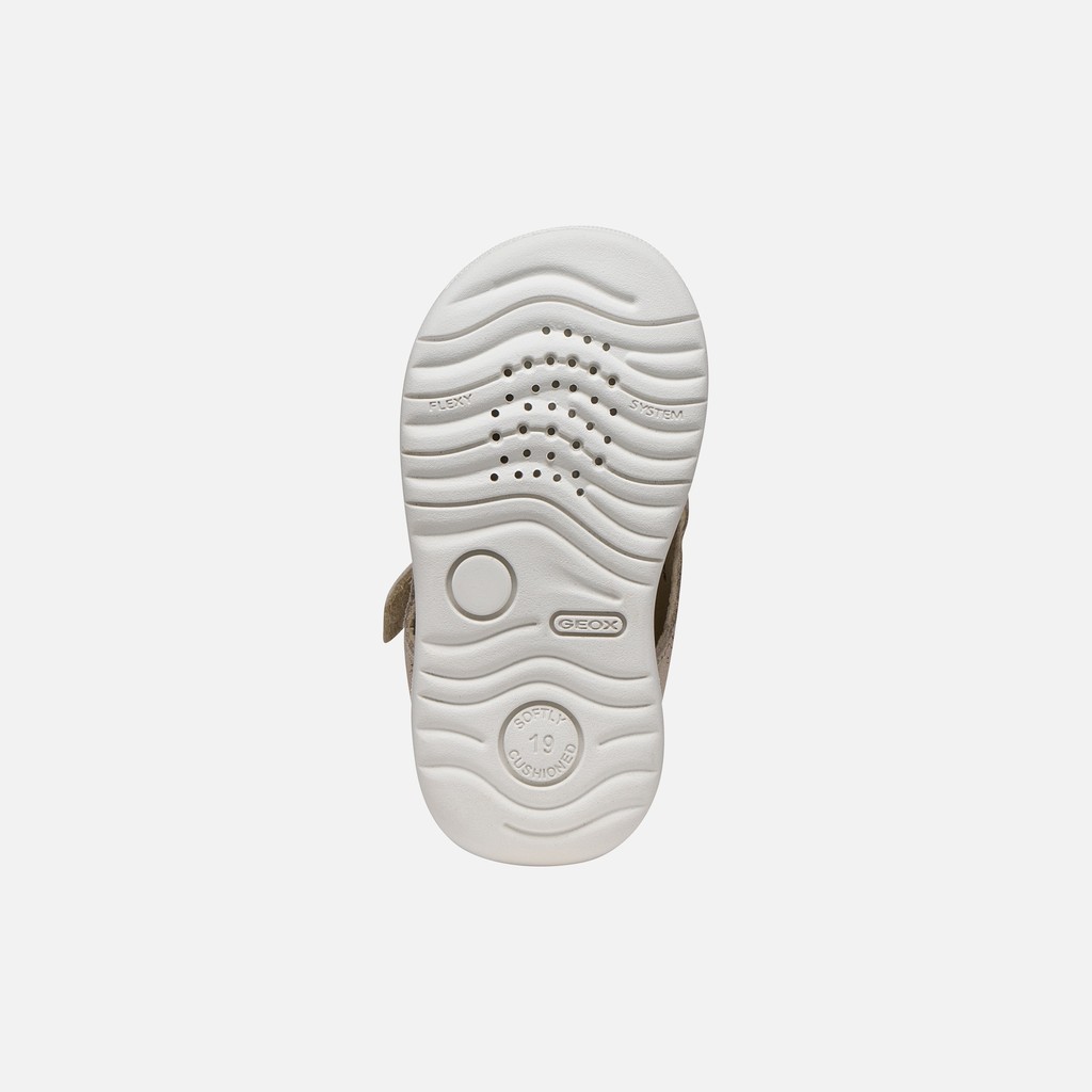 Sandals with straps SANDAL MACCHIA BABY GIRL Beige/Platinum - image number 6 | GEOX