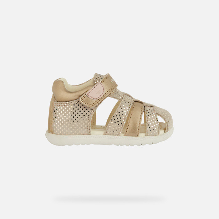 Closed toe sandals SANDAL MACCHIA TODDLER GIRL Beige/Gold | GEOX
