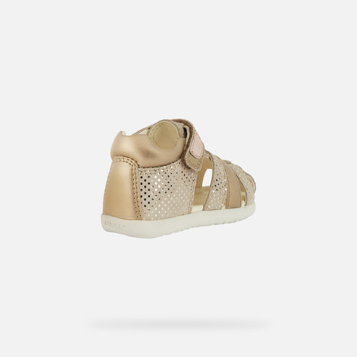 Geox® MACCHIA: Sandales à Scratch Beige Bébé Fille