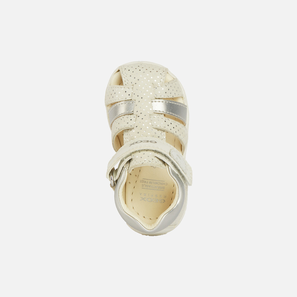 Geox® MACCHIA: Baby Girl's off white Closed Toe Sandals | Geox®