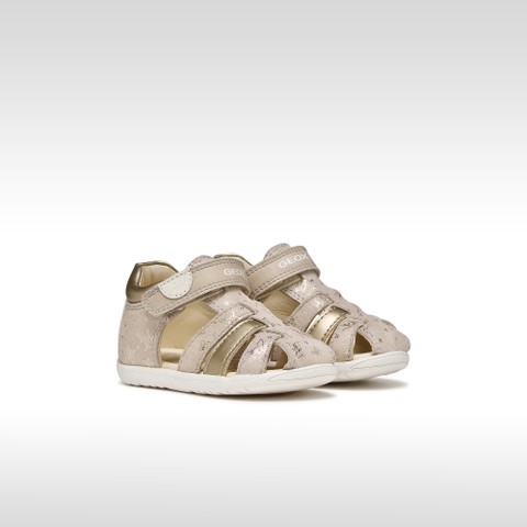 Closed toe sandals SANDAL MACCHIA BABY GIRL Beige/Platinum - image number 1 | GEOX