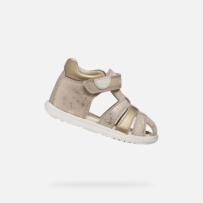 Closed toe sandals SANDAL MACCHIA BABY GIRL Beige/Platinum | GEOX