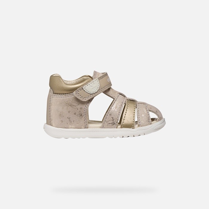 Closed toe sandals SANDAL MACCHIA BABY GIRL Beige/Platinum | GEOX