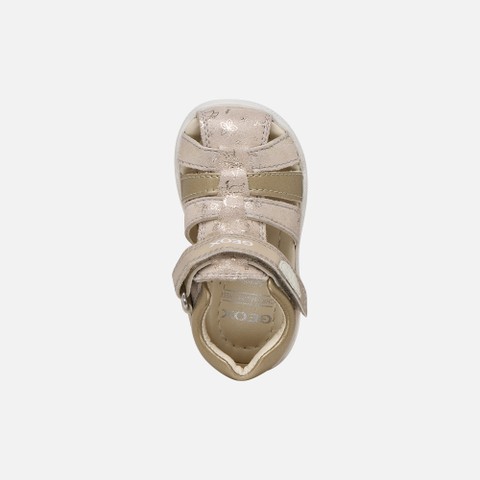 Closed toe sandals SANDAL MACCHIA BABY GIRL Beige/Platinum - image number 5 | GEOX