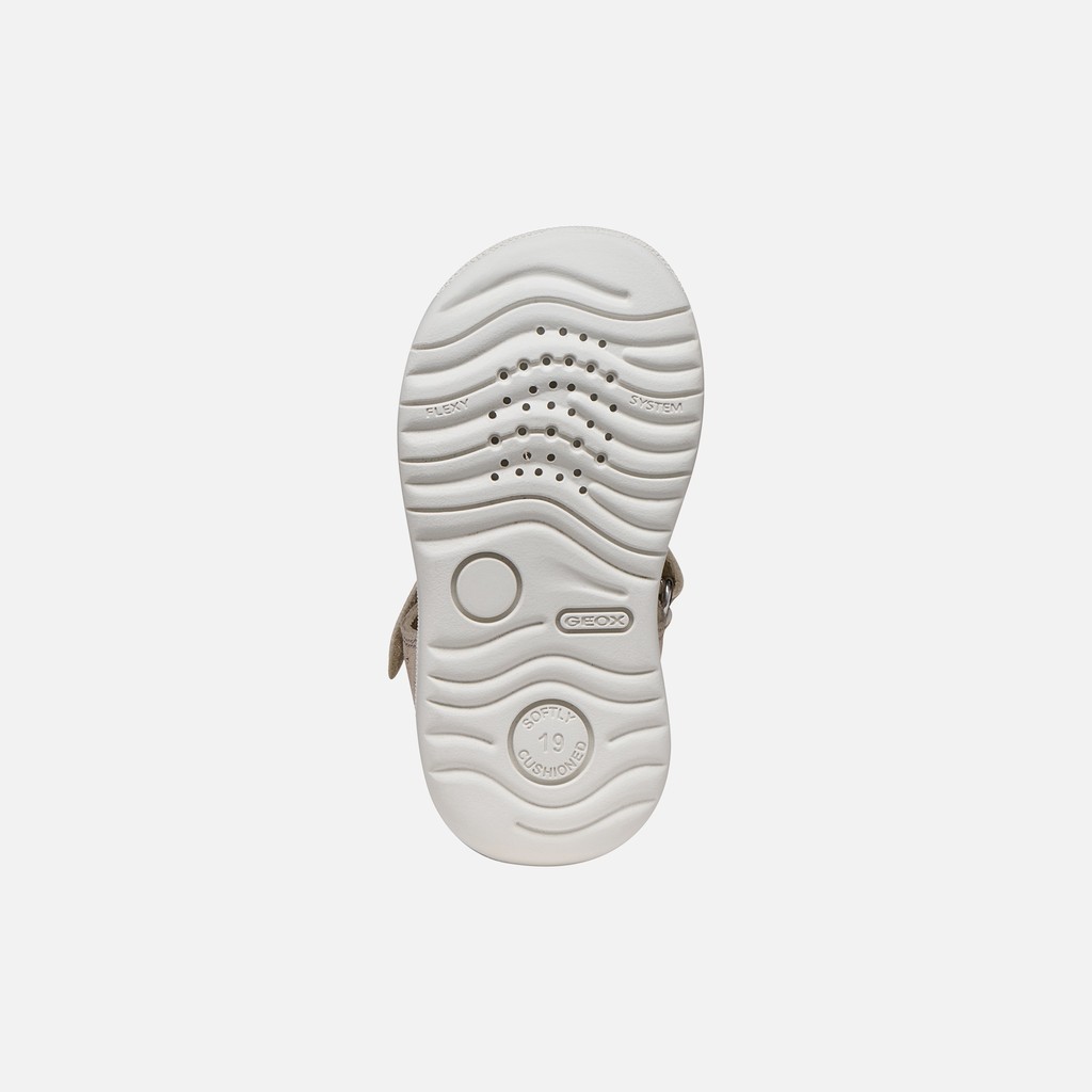 Closed toe sandals SANDAL MACCHIA BABY GIRL Beige/Platinum - image number 6 | GEOX