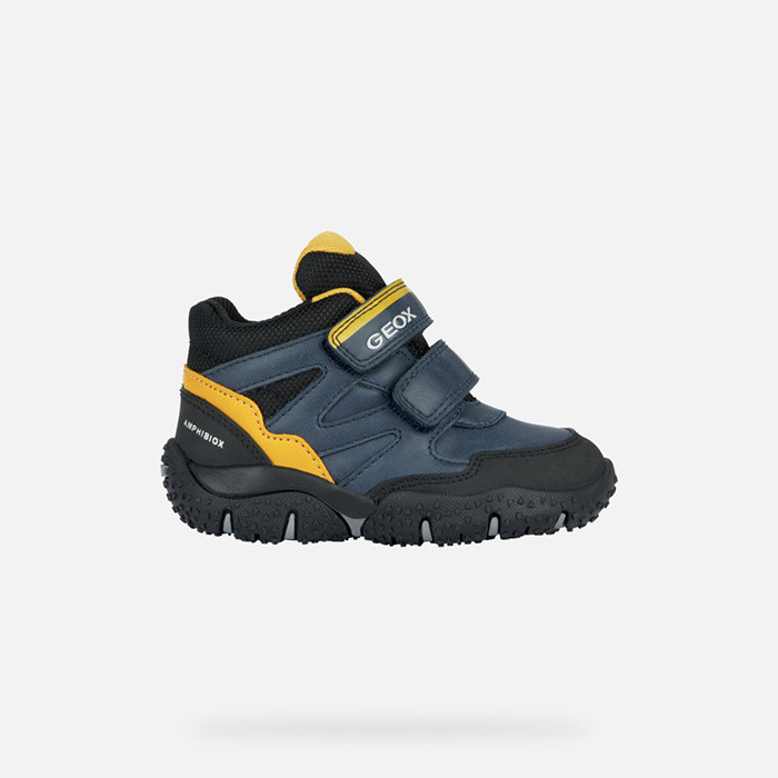 Waterproof boots BALTIC ABX TODDLER Navy/Ocher Yellow | GEOX