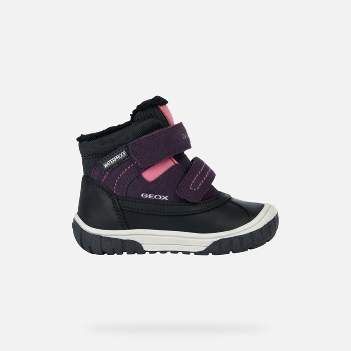Waterproof boots OMAR   BABY Black/Violet | GEOX