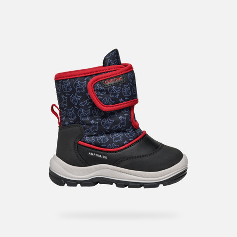 waterproof boots FLANFIL ABX BABY Black/Red - image number 1 | GEOX