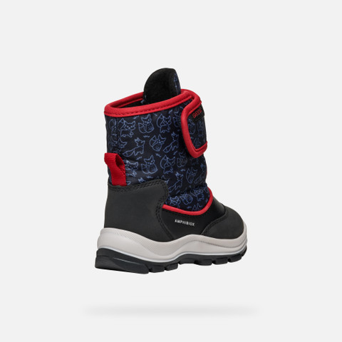 waterproof boots FLANFIL ABX BABY Black/Red - image number 4 | GEOX