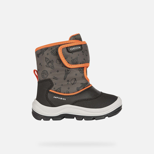 Waterproof shoes FLANFIL ABX BABY Black/Fluo Orange | GEOX