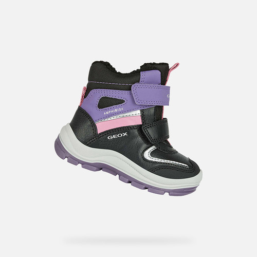 MID-CALF BOOTS BABY FLANFIL ABX TODDLER GIRL - BLACK/VIOLET