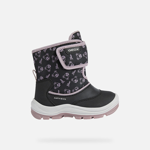 Waterproof shoes FLANFIL ABX TODDLER GIRL Black/Dark Pink | GEOX
